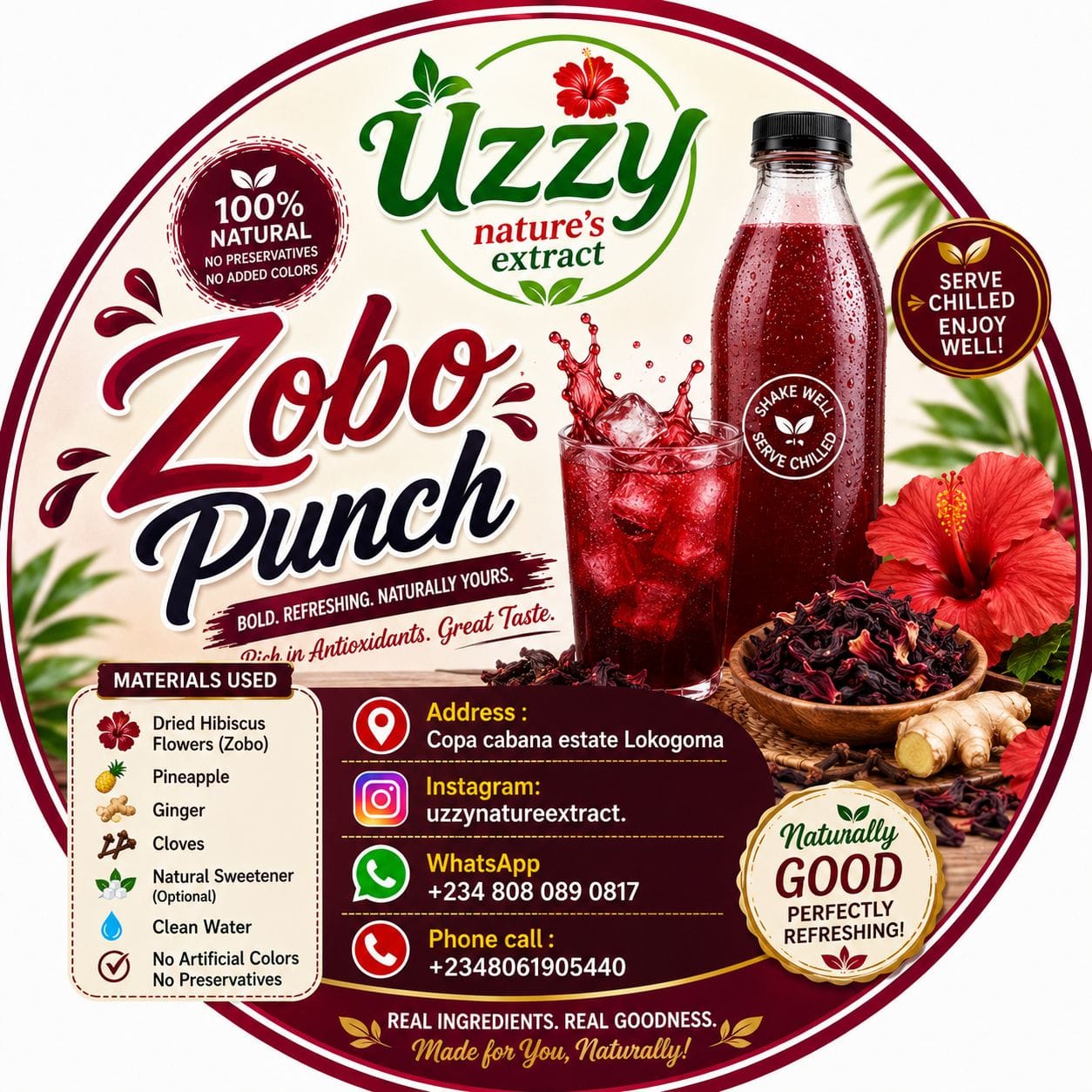 Uzzy zobo punch label